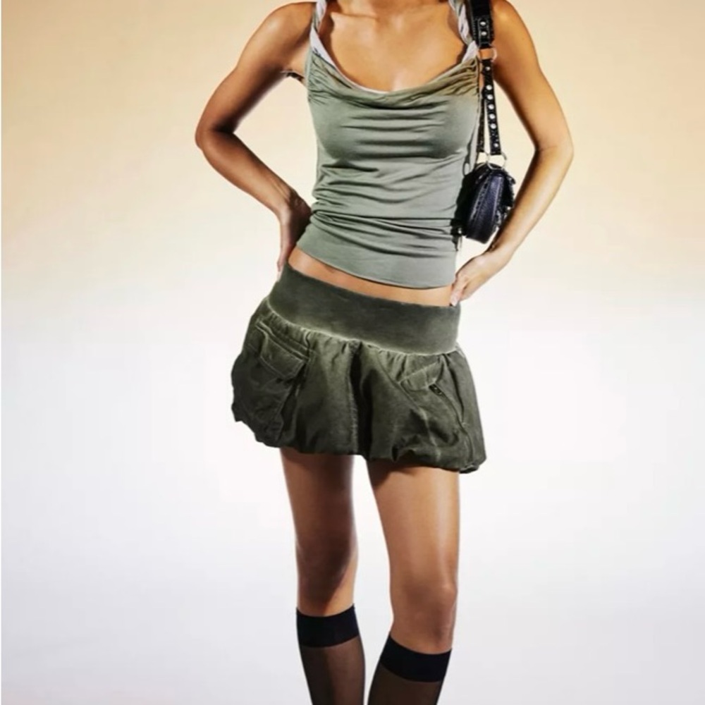 Jaded London Olive Mini Skirt